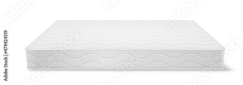 Orthopedic mattress realistic. High quality modern sprung latex, foam and soft bed for sleep