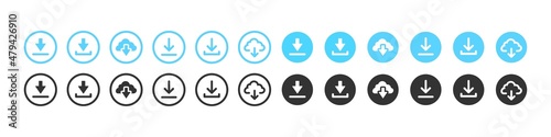 Free Download Download icon. Upload button cloud. Download technology icon collection. Stock vector - GFXLoad