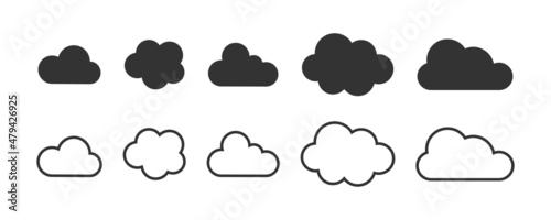 Cloud icon. Cloud weather sign collection. Nature cloud bubble elements. Stock vector