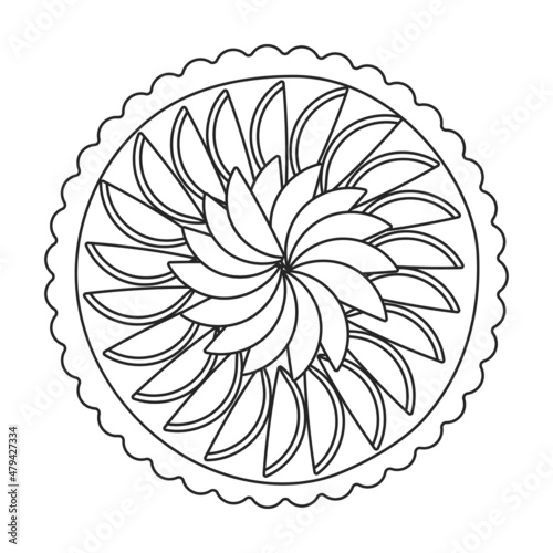 Cake top view vector icon.Outline vector icon isolated on white background cake top view.