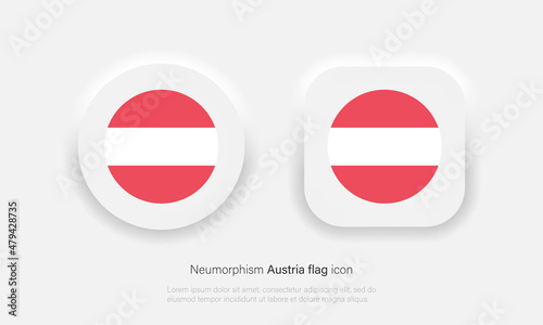 Free Download Flag of Austria round icon, badge or button in neumorphic style. Austrian national symbol. Vector illustration EPS 10 - GFXLoad