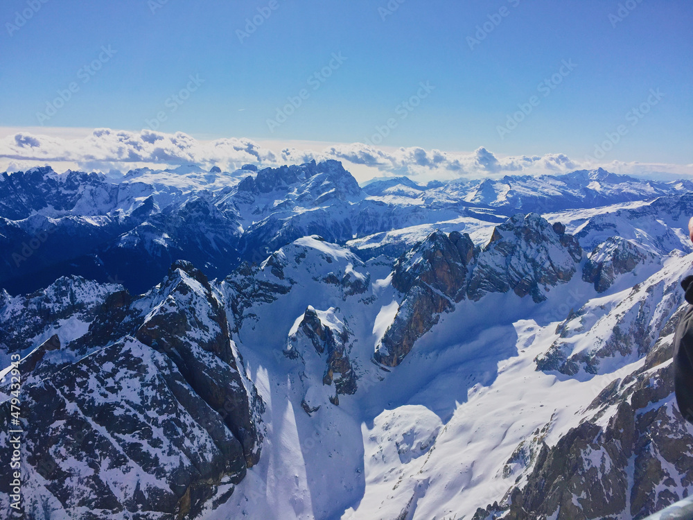 Obraz premium Snowy mountains peak, high altitude, winter
