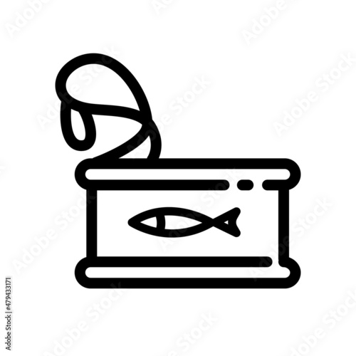 Canned sardines fish outline icon