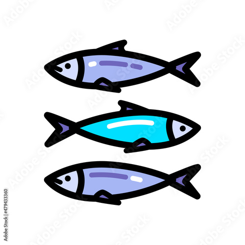 Sea fish vector simple icons