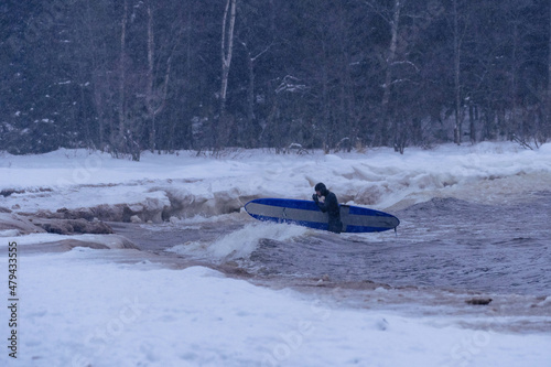 зимний серфинг winter surfing