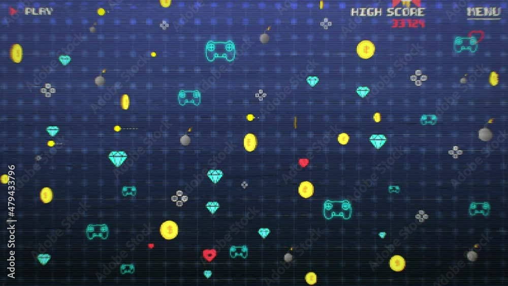 8-Bit Retro Video Game Background