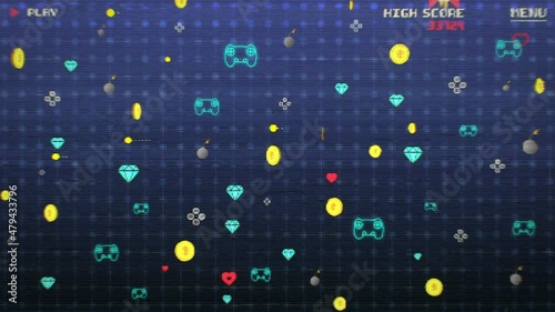 8-Bit Retro Video Game Background