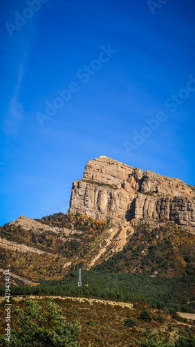 Peña Oroel stands guard over one of the main towns of the Huesca province, Jaca in the Aragonese Pre Pyrenees.