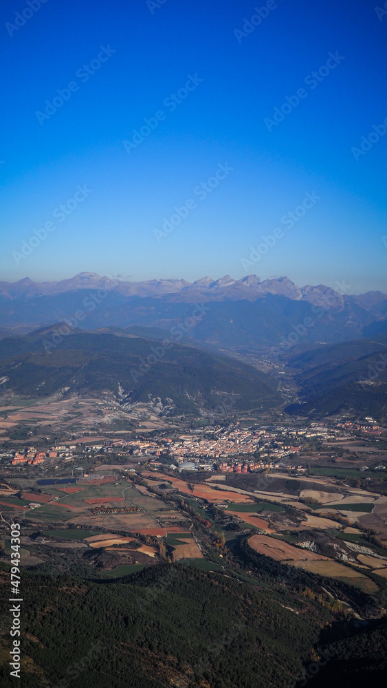 Peña Oroel stands guard over one of the main towns of the Huesca province, Jaca in the Aragonese Pre Pyrenees.