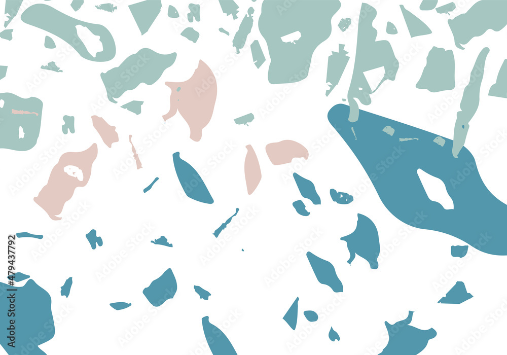 Terrazzo modern abstract template. Pink and blue