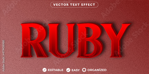 Ruby Text Effect,Fully Editable Font Text Effect