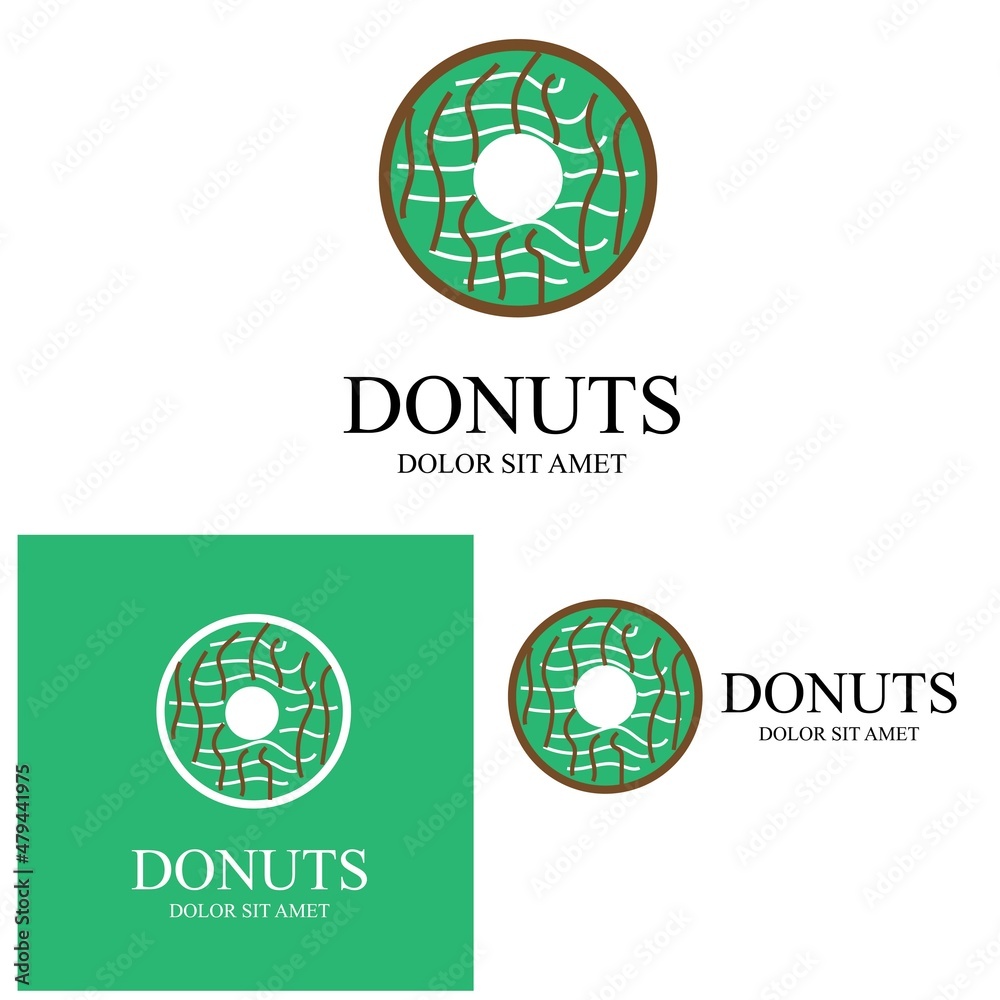 Donuts illustration logo vector template