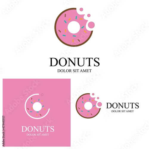 Donuts illustration logo vector template
