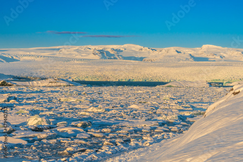 Blue Ice from the Vatnajokull Glacier in Jokulsarlon Lagoon