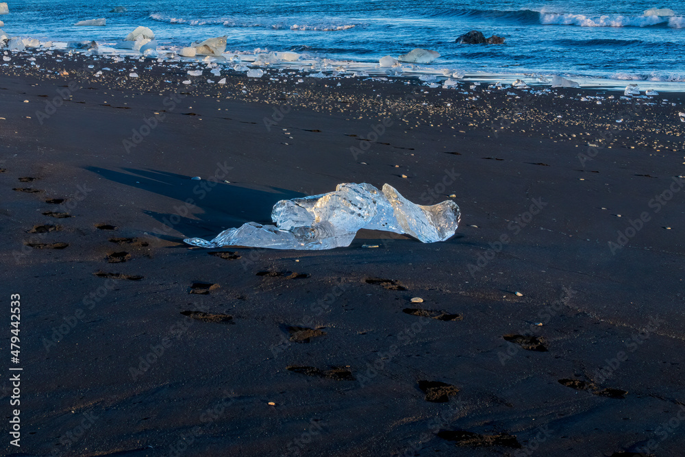 Diamond Beach below Vatnajokull Glacier Diamond Beach below Vatnajokull Glacier