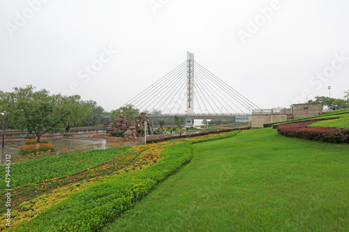 Thermometer shaped cable-stayed bridge  North China