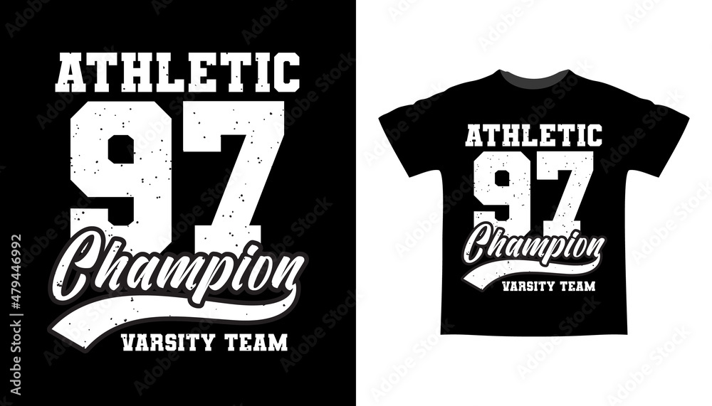 Sport champion fifty seven typography t-shirt design