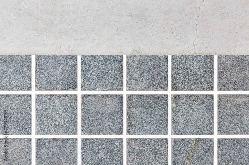 White granite tiled floor with vintage pattern texture and background seamless