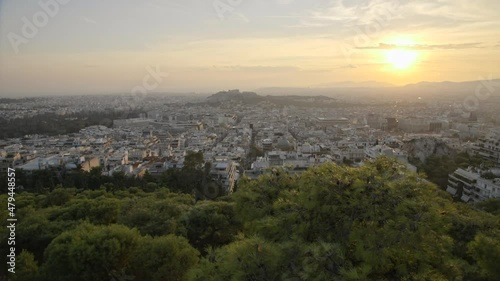 Wallpaper Mural Sunset landscape over the Acropolis and Athens from high angle view. Torontodigital.ca