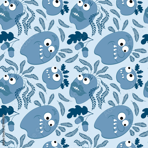 fairy-tale characters - living stones with eyes overgrown with grass. Family conversation. Genetics. Design element