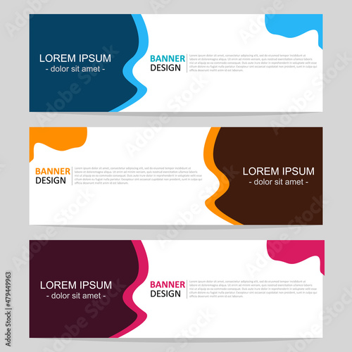 Set of abstract web banner design template. Modern creative corporate business, and horizontal advertising banner layout element template for workflow, header, label and presentation.