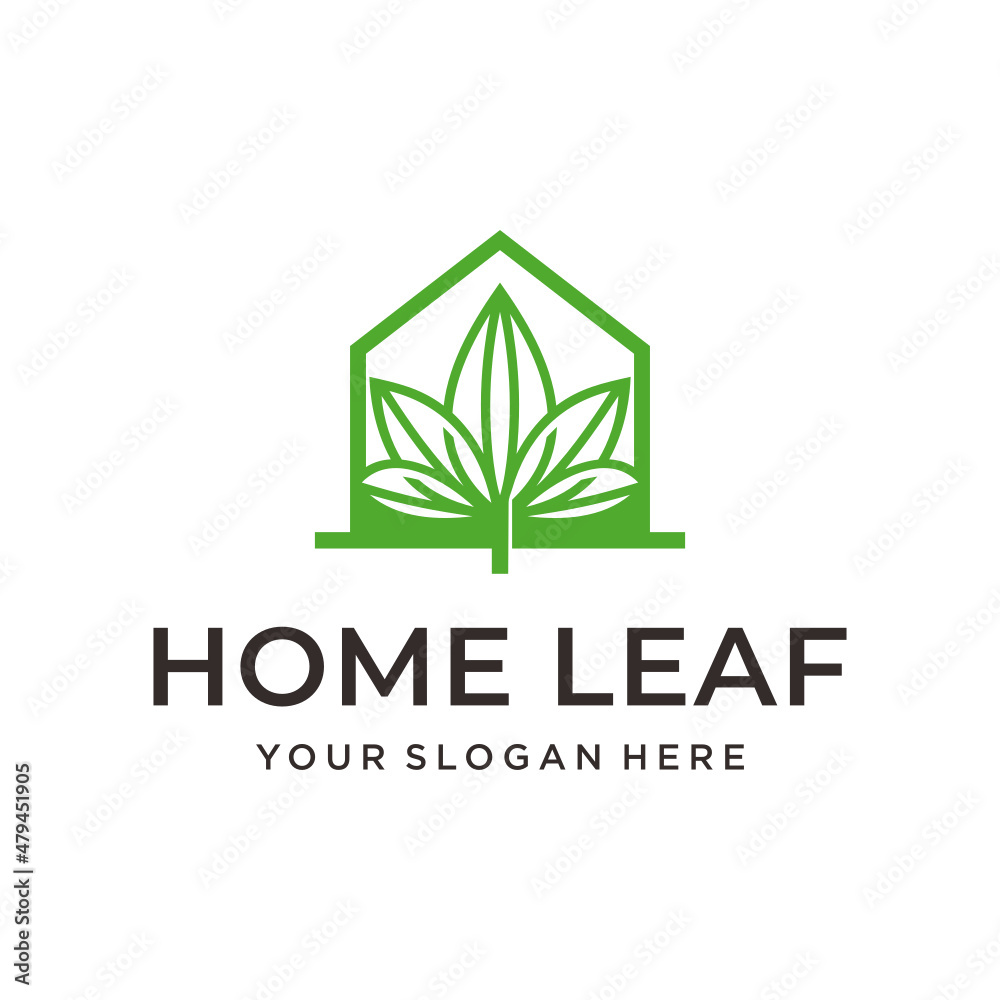 minimalist creative leaf house logo design minimalist creative leaf house logo design