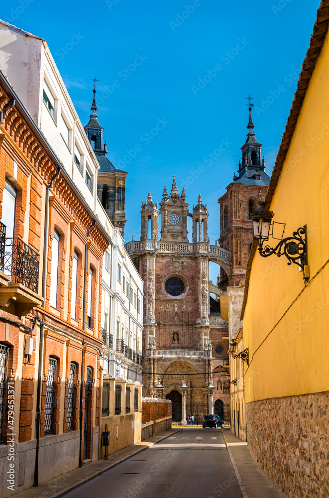 The Santa Maria Cathedral of Astorga in Spain on the Camino de Santiago