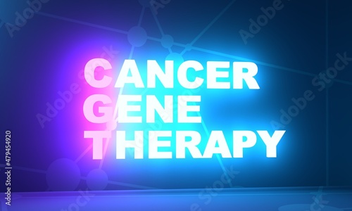 CGR - Cancer Gene Therapy acronym. Neon shine text. 3D Render
