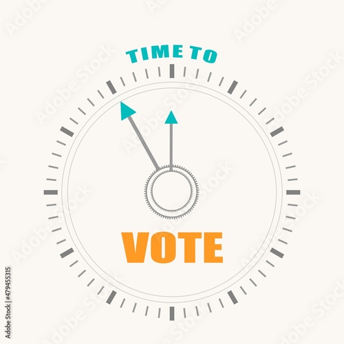 Time to vote words on clock face.
