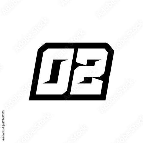 02 Racing number logo design