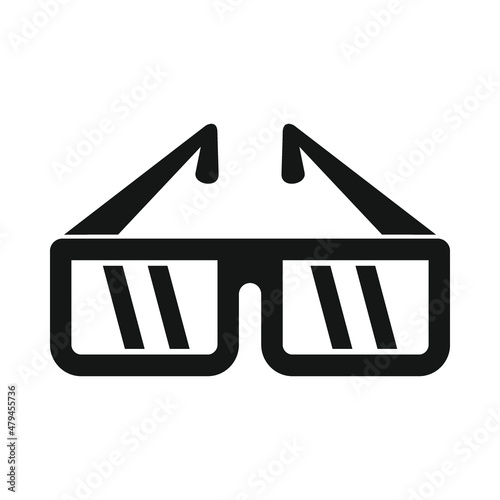 Vector 3d glasses black simple icon isolated on white