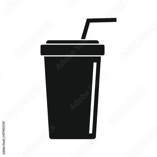 Vector drink black simple icon isolated on white © keltmd