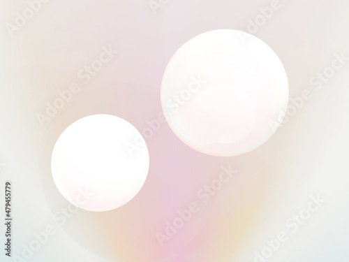 spheres on rainbow gradient background
