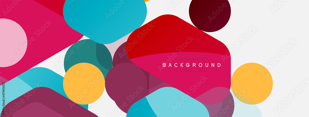 Abstract round geometric shapes and circles background. Trendy techno business template for wallpaper, banner, background or landing Abstract round geometric shapes and circles background. Trendy techno business template for wallpaper, banner, background or landing