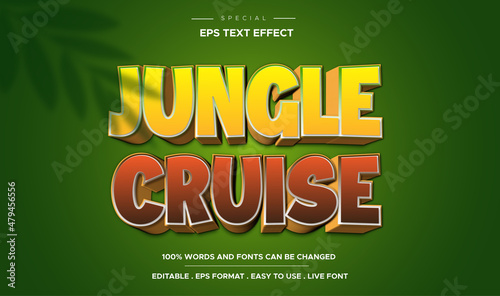 editable 3d jungle cruise text effect