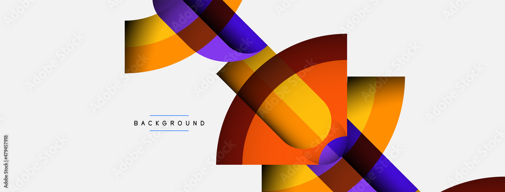 Geometric abstract background. Round shapes, circles, lines composition for wallpaper banner background or landing page Geometric abstract background. Round shapes, circles, lines composition for wallpaper banner background or landing page