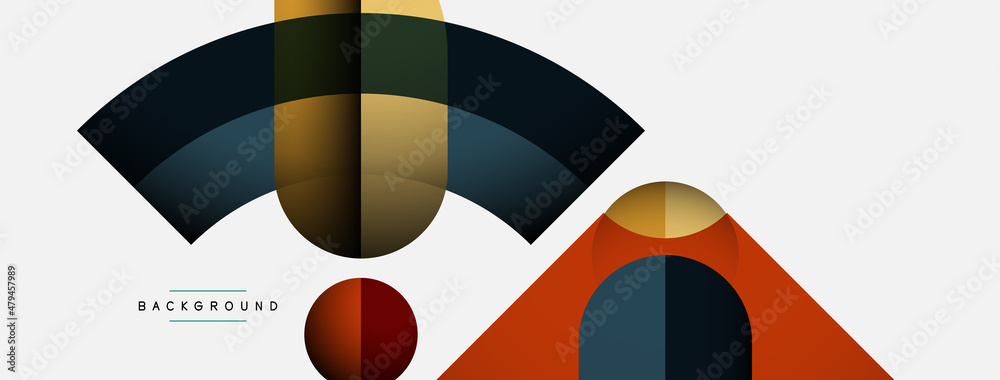 Geometric abstract background. Round shapes, circles, lines composition for wallpaper banner background or landing page Geometric abstract background. Round shapes, circles, lines composition for wallpaper banner background or landing page
