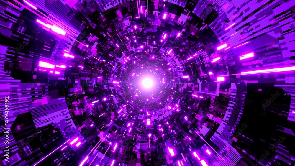Glowing Purple Mechanical Tunnel Glowing Purple Mechanical Tunnel