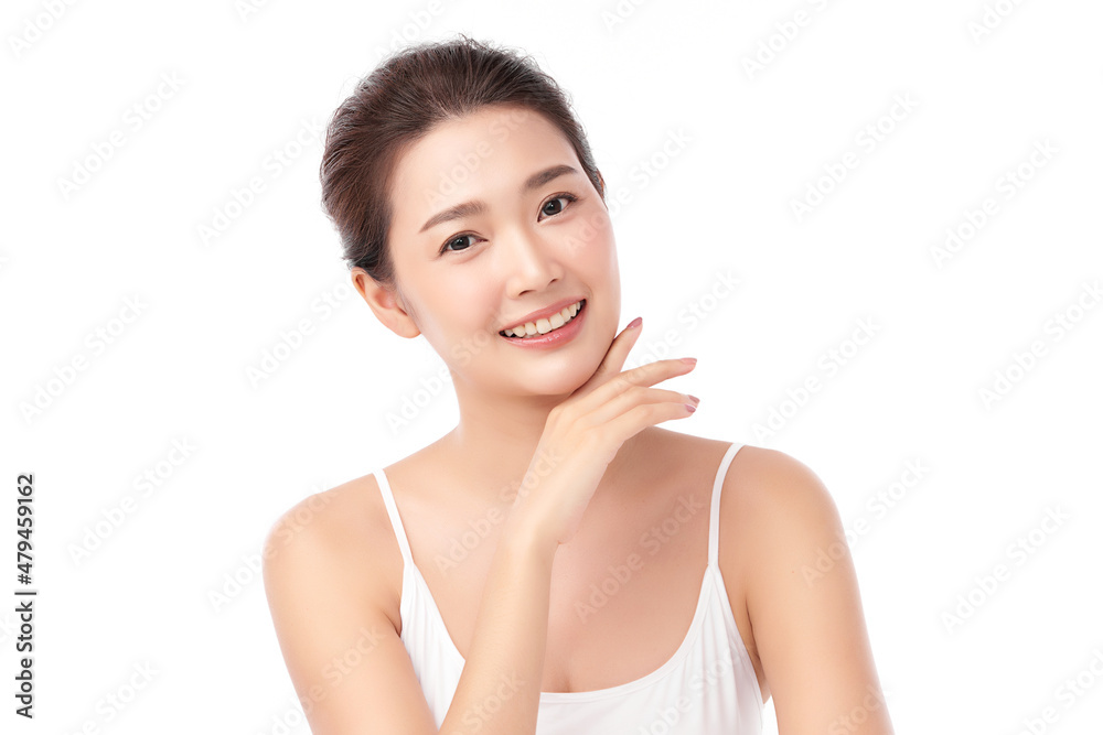 Beautiful young asian woman with clean fresh skin on white background, Face care, Facial treatment, Cosmetology, beauty and spa, Asian women portrait. Beautiful young asian woman with clean fresh skin on white background, Face care, Facial treatment, Cosmetology, beauty and spa, Asian women portrait.