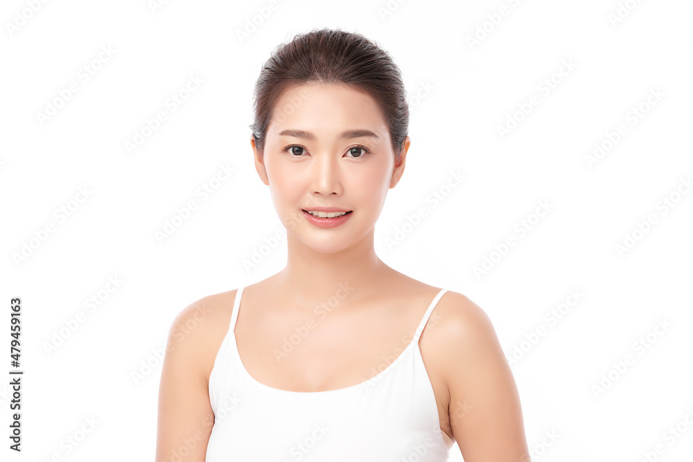 Beautiful young asian woman with clean fresh skin on white background, Face care, Facial treatment, Cosmetology, beauty and spa, Asian women portrait. Beautiful young asian woman with clean fresh skin on white background, Face care, Facial treatment, Cosmetology, beauty and spa, Asian women portrait.
