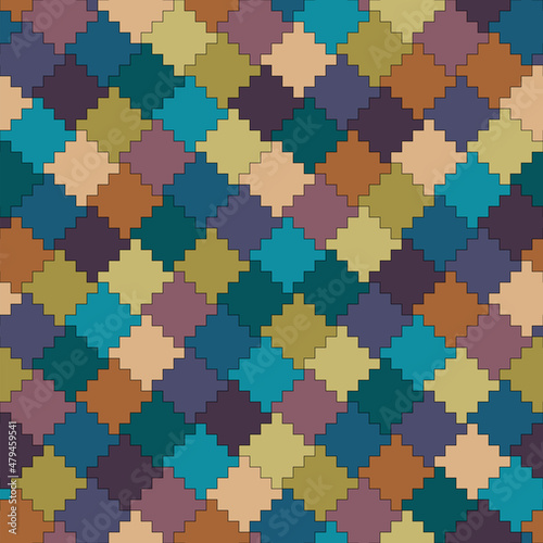 color carpet. abstract geometric shapes. vector seamless pattern.  repetitive background. fabric swatch. wrapping paper. continuous print. endless design element for home decor, apparel, textile