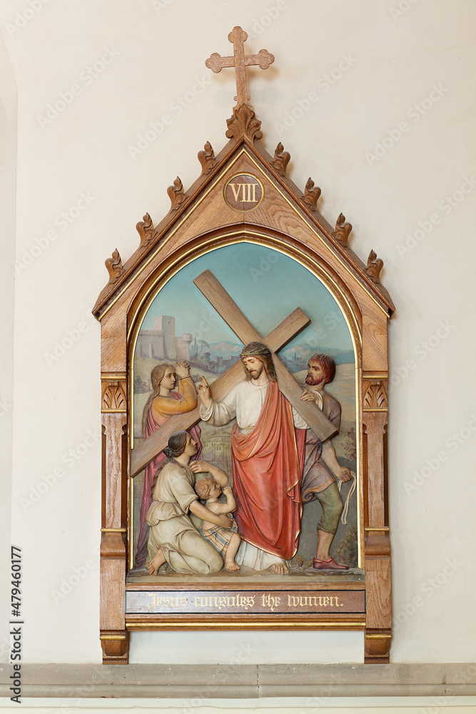 Panel depicting one of the stages of the Stations of the Cross