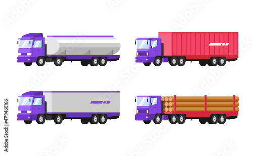 set of Truck trailers vector illustration