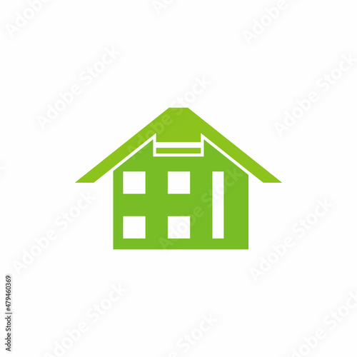 plus medical house simple geometric green logo vector