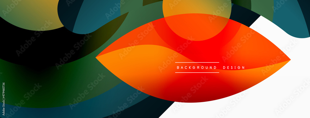 Creative geometric wallpaper. Minimal abstract background. Circle wave and round shapes composition vector illustration for wallpaper banner background or landing page Creative geometric wallpaper. Minimal abstract background. Circle wave and round shapes composition vector illustration for wallpaper banner background or landing page