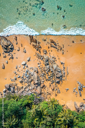 Nai thon beach and the wooden stairs in Phuket, Thailand