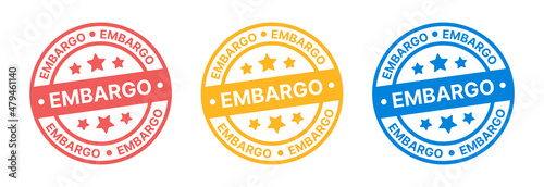 Embargo stamp vector set.