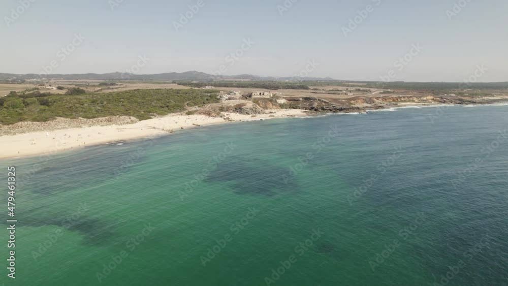 Aerial view of Fort of Pessegueiro in Porto Covo beach in Alentejo, Portugal Aerial view of Fort of Pessegueiro in Porto Covo beach in Alentejo, Portugal