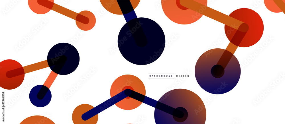 Abstract background. Round dots connected by lines. Trendy techno business template for wallpaper, banner, background or landing Abstract background. Round dots connected by lines. Trendy techno business template for wallpaper, banner, background or landing