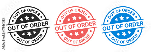 Out of order badge vector sign.